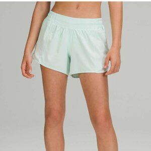 NWT Lululemon Hotty Hot LR Short 4" Lined Shorts- Delicate Mint- Size 2